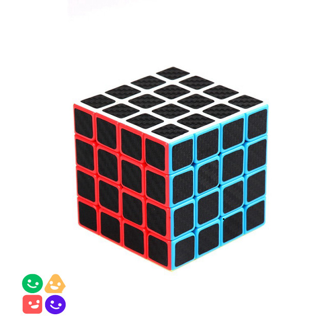 Rubik Khối Cube Carbon 4x4 Vân Sợi Carbon Cao Cấp, Xoay Mượt, Bền Đẹp