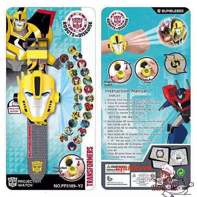 Đồng Hồ Chiếu Hình Paw Patrol Chase Marshall Rubble Skye