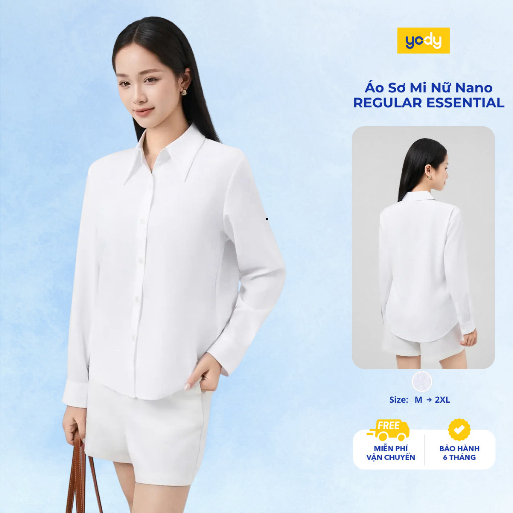 { Fashion aeon mall FLASH SALE }  [ YODY XẢ XÓT SIZE ] Áo Sơ Mi Nữ Yody Vải Nano Regular Essential C