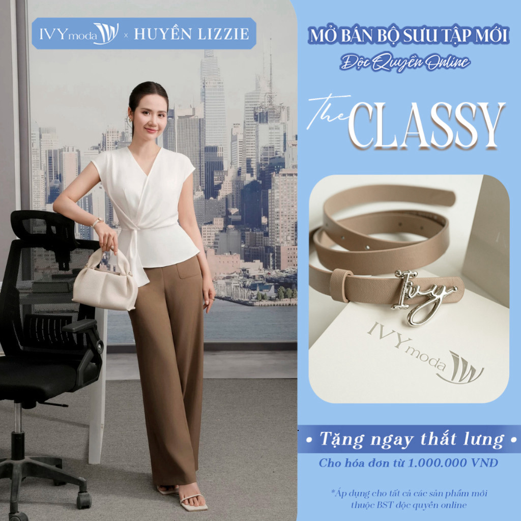 { Fashion aeon mall FLASH SALE }  [ IVY MODA XẢ XÓT SIZE ] Quần tây nữ dáng suông cạp cao, quần suôn