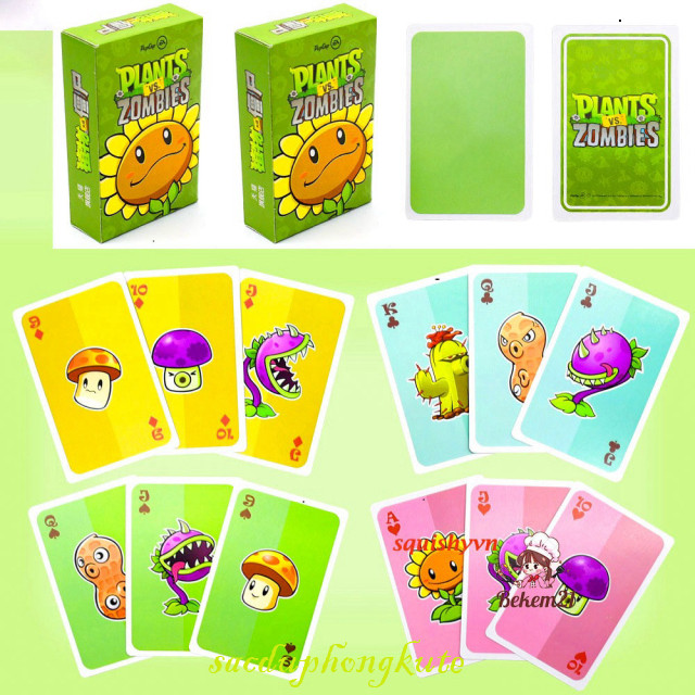 Bộ 224 lá thẻ bài Plants vs zombie Mô hình nhân vật trong trò chơi Plants VS Zombies