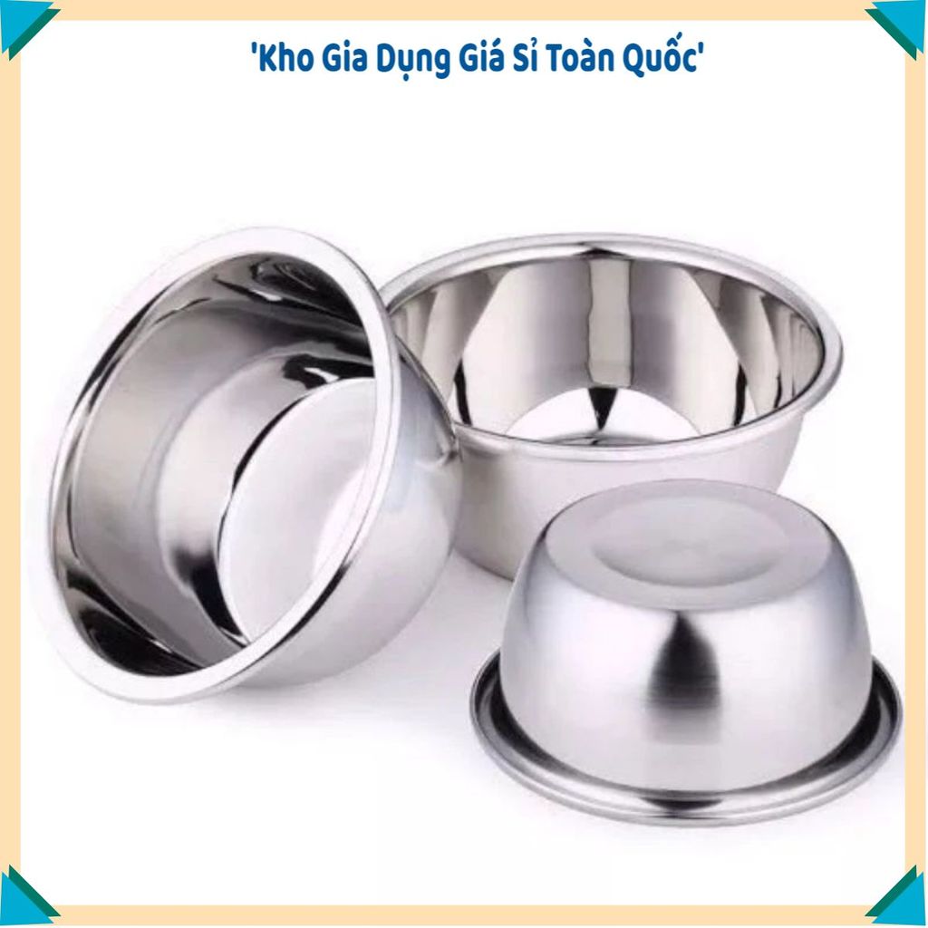 (COMBO 5) THAU INOX RỬA RAU CỦ ĐA NĂNG, Thau Inox Bóng Đẹp, Chậu Inox Cao Cấp, Thau Đựng Thực Phẩm, 