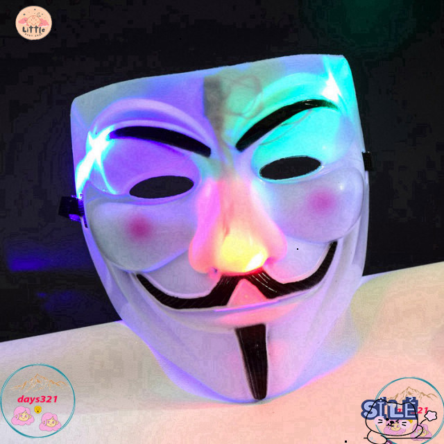 Ánh Sáng Bí Ẩn Face Mask LED Anonymous - Đồ Chơi LED Bí Ẩn