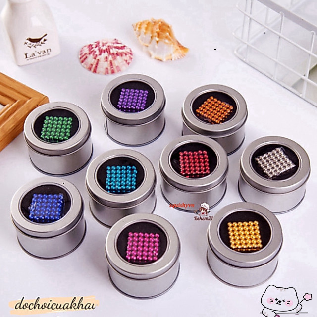 Bộ Nam Châm Buckyballs 216 Viên 8 Màu Bộ nam châm hút từ Bucky Balls 216 viên nhiều màu