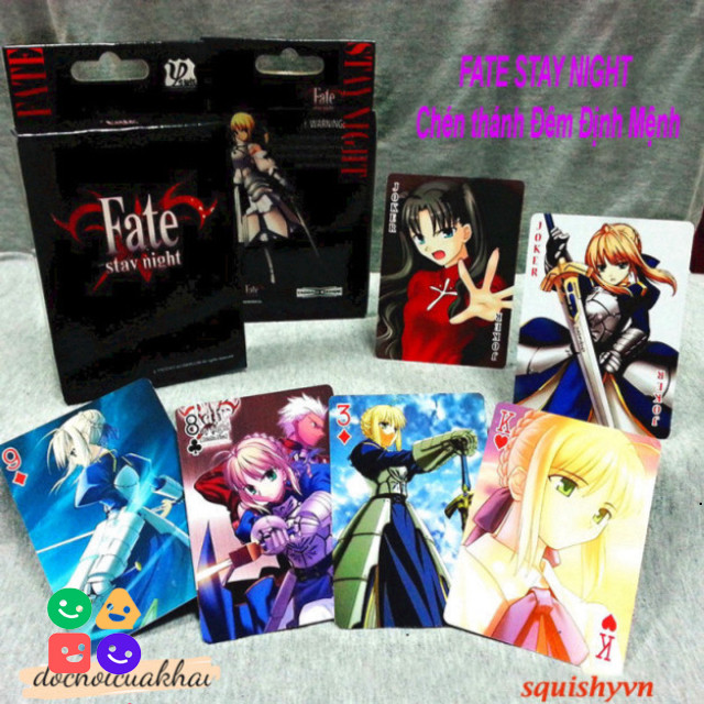 Thẻ Bài Poker Chén Thánh FATE STAY NIGHT 52 Lá in Anime Manga