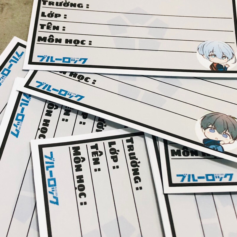 [Nhãn Vở BlueLock] Gói 10 miếng nhãn vở anime, nhãn dán tập, sách