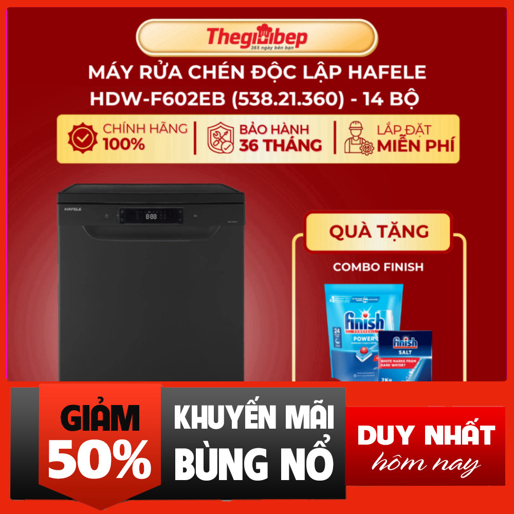 Nhắn shop đặt hàng  Máy Rửa Chén Cao Cấp Hafele HDW-F602EB 6 Khay 60 dB Tiết Kiệm Điện Tiện Lợi .
