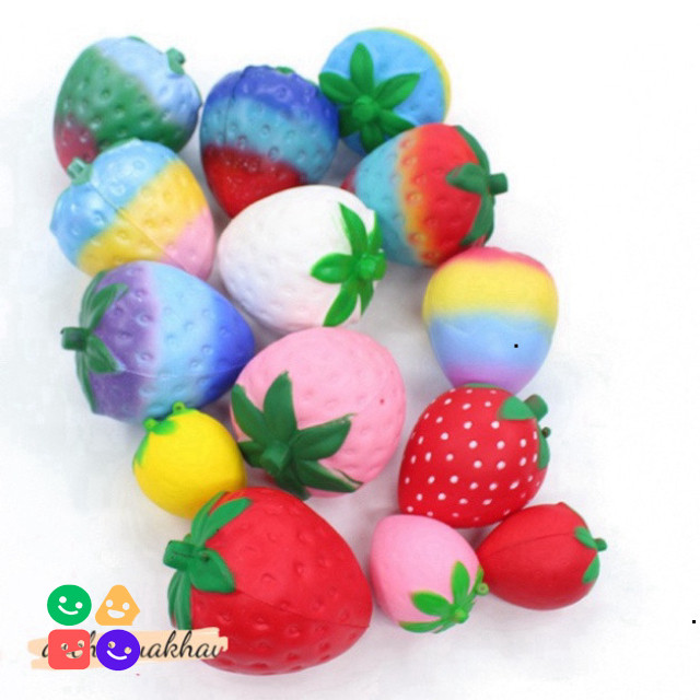 Squishy Đồ Chơi Quả Dâu Bền Chất Mềm Dẻo Cho Bé Trẻ Giúp Tăng Chất Lực Não