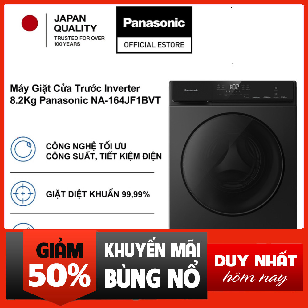 Nhắn shop đặt hàng  Máy Giặt Panasonic 8.2KG Cửa Trước NA-164JF1BVT Bảo Hành 2 Năm Vệ Sinh Sạch ( Ou