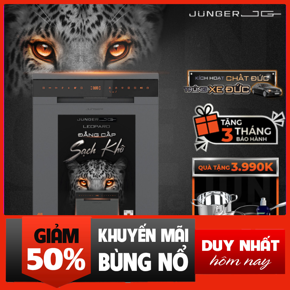 Nhắn shop đặt hàng  Máy Rửa Chén Bat Junger Leopard 3 Chùm Tia UV Ánh Sáng Giảm Tộc Xơ Dầu Bám Dính 