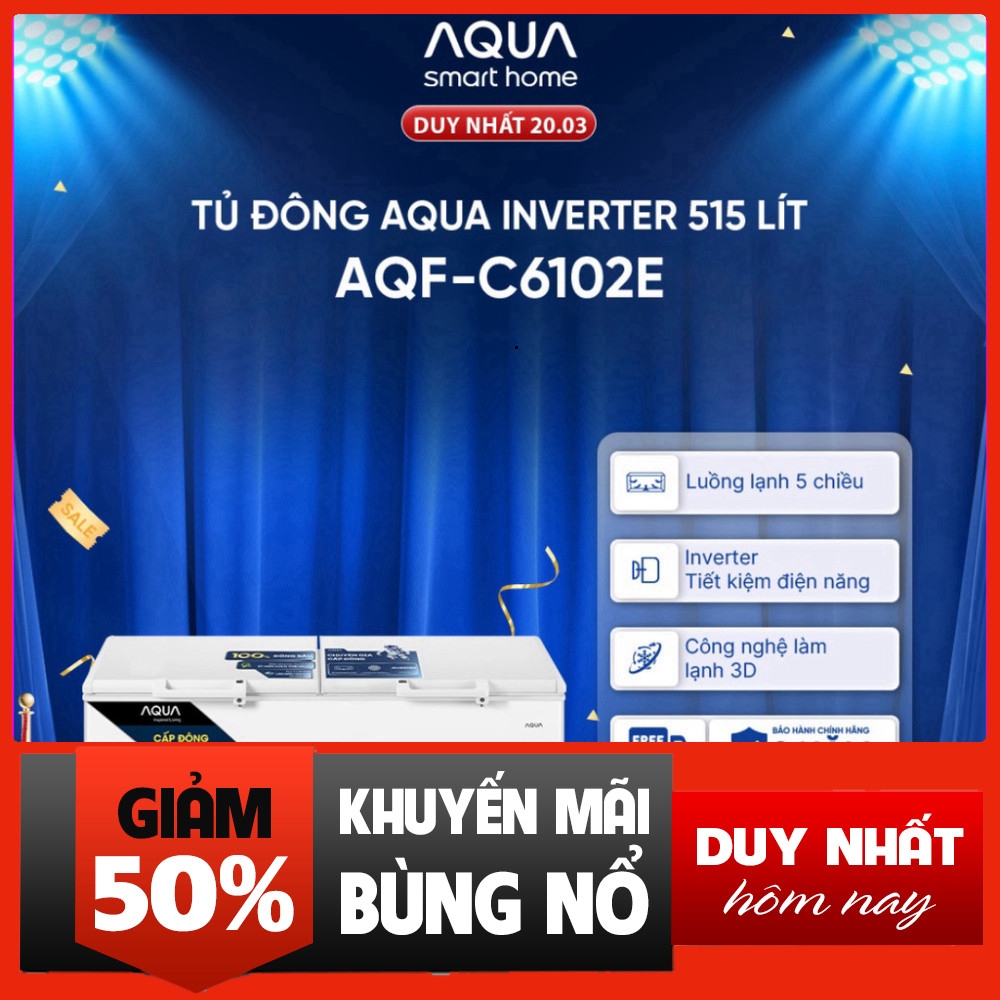 Nhắn shop đặt hàng  - Tủ Ăn Lạnh Aqua Inverter 515 Lít Cấp Chức Nhiệt AQF-C6102E . .