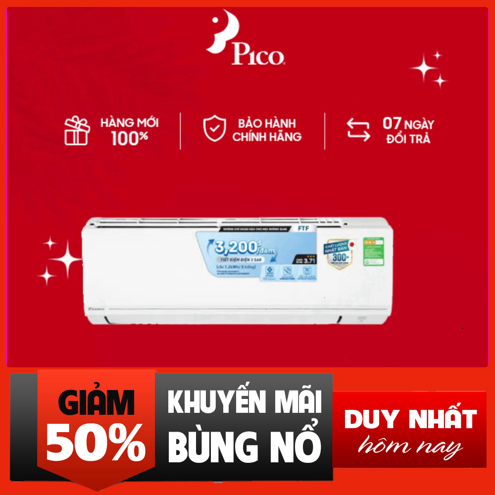 Nhắn shop đặt hàng  Máy Lạnh Daikin FTF25XAV1V 1HP 9000BTU 1 Chiều Có Mức Độ Ẩm Tự Động .