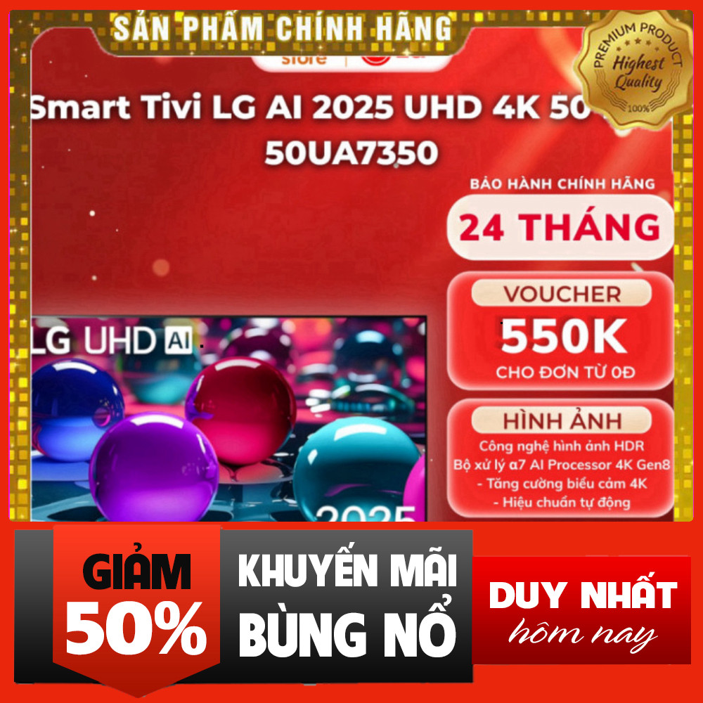 Nhắn shop đặt hàng  Tivi AI 4K LG 50 Inch Chính Hãng 4K Giao Nhanh Toàn Quốc .