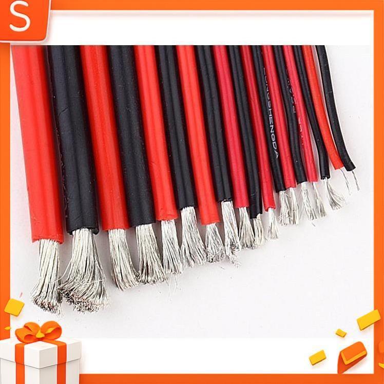 (1m) Dây Điện Silicon Chịu nhiệt AWG 14-16-18-20-22-24-26-28-30 Chịu Dòng Cao -P2-Kho Pin Chính Hãng