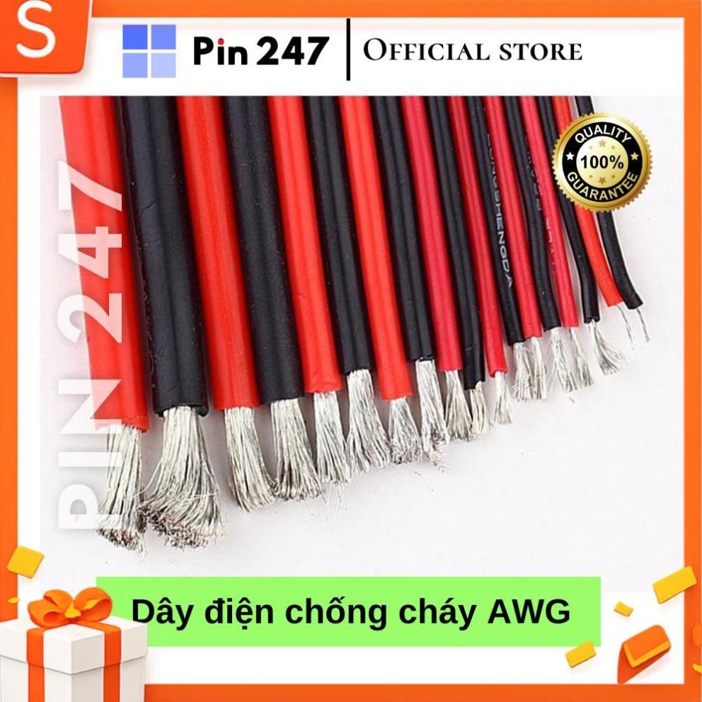 (1m) Dây Điện Silicon Chịu nhiệt AWG 14awg 16awg 18awg 20awg 22awg 24awg 26awg 28awg 30Awg Chịu Dòng