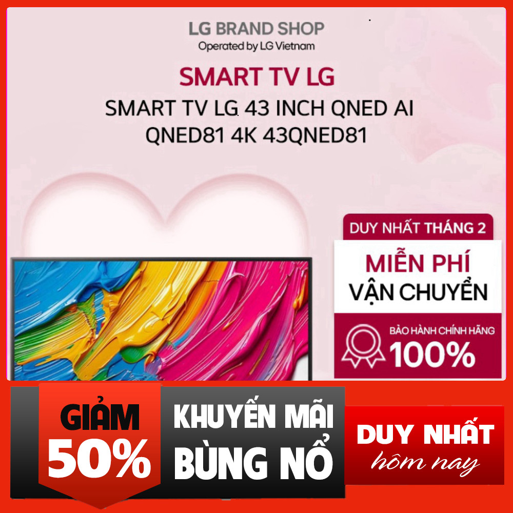 Nhắn shop đặt hàng  Tivi LG QNED 43 Inch 4K AI Smart TV 2025 Nền AI Chất Lượng Cao .