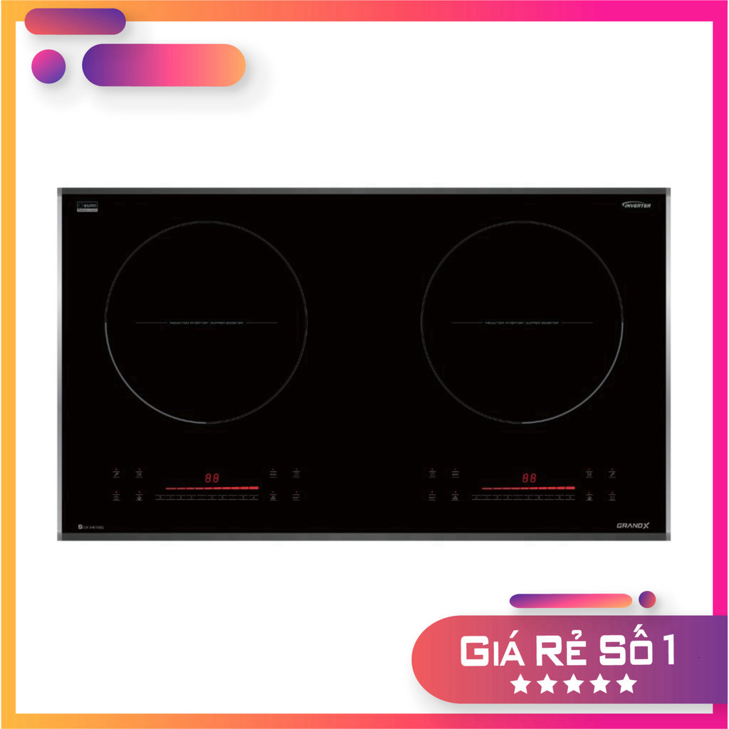 Bếp từ đôi GrandX GX IH615SE Series 6, mặt kính EURO Platinium, công nghệ Inverter thông minh - EEH