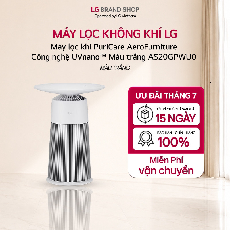 CH  [Chỉ giao miền Bắc] AS20GPWU0.ABAE - Máy lọc khí PuriCare AeroFurniture Công nghệ UVnano™ Màu tr
