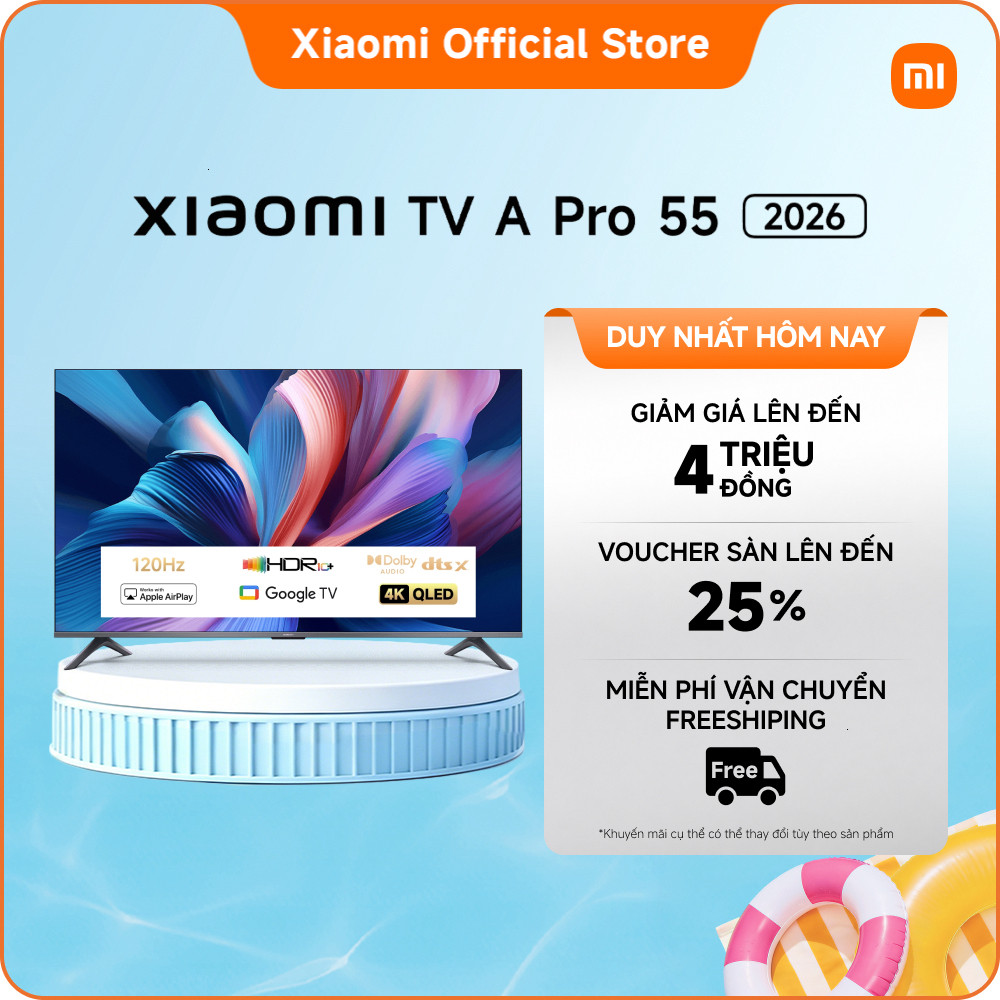 [TV Mới] Xiaomi TV A Pro 55'' 2026 | Màn hình QLED 4K độ sáng cao với công nghệ làm mượt chuyển động