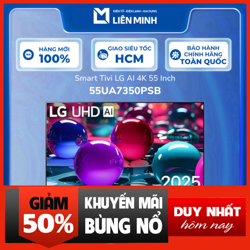 Nhắn shop đặt hàng  Tivi LG 4K 50 Inch UA7350PSB Tivi AI Xử Lý Nhanh Giao Phím Toàn Quốc .