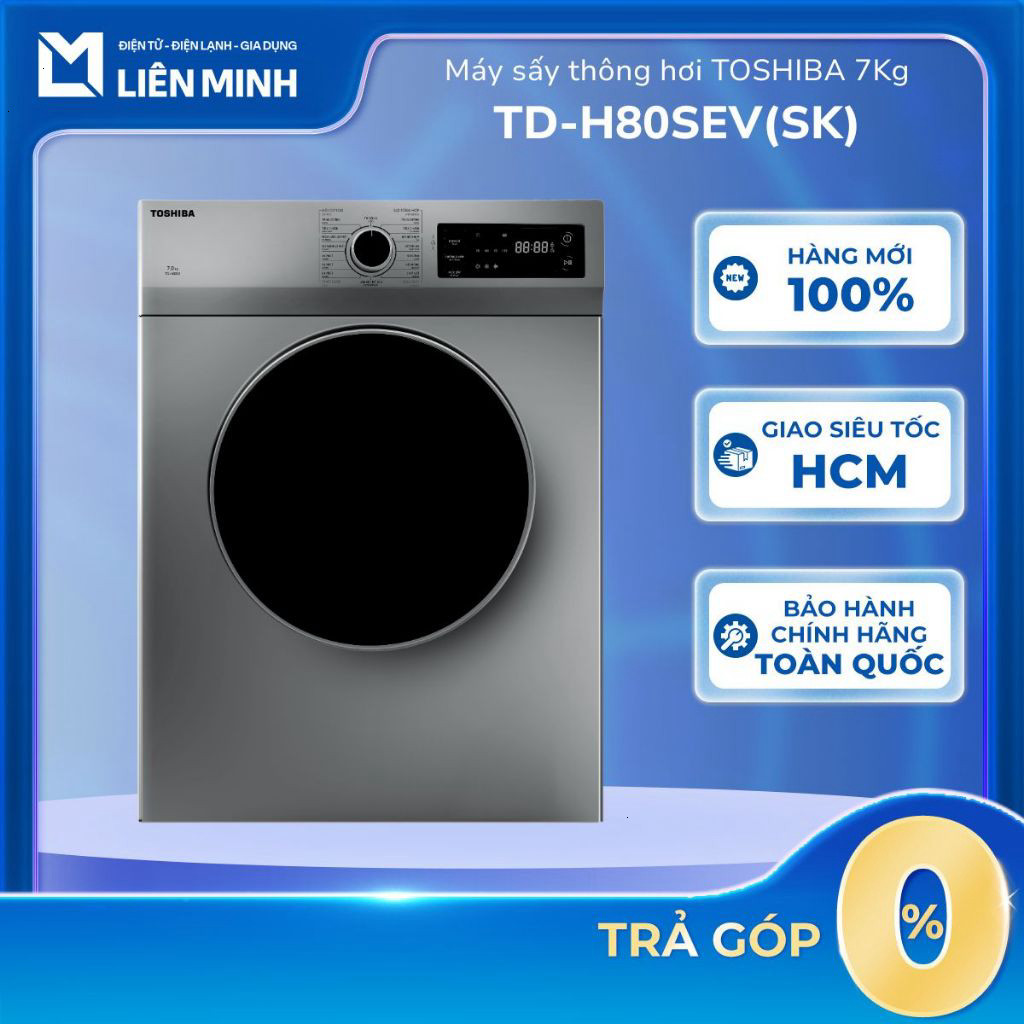 CH  TD-H80SEV(SK) / TD-H80SEV(WK) - Máy Sấy Quần Áo Thông Hơi TOSHIBA 7 Kg [Giao Toàn Quốc] ]