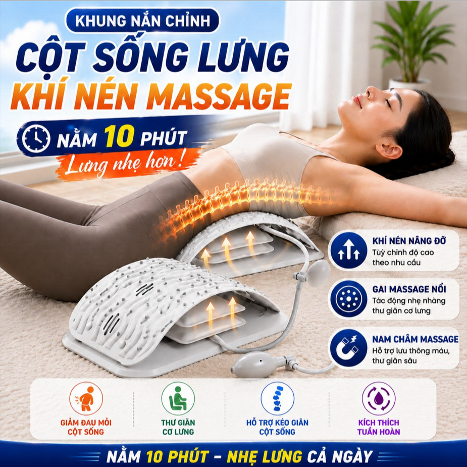 Khung Massage Cột Sống XSPORT Hỗ Trợ Châm Sát & Chế Độ Massage Tự Động