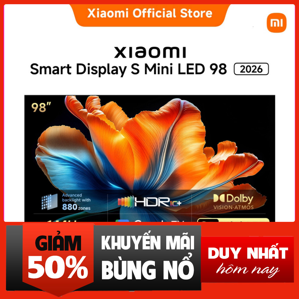 Nhắn shop đặt hàng  Thiết Bị TV Xiaomi Display S Mini LED 98inch 2026 Dung Tích 880Vùng LED .
