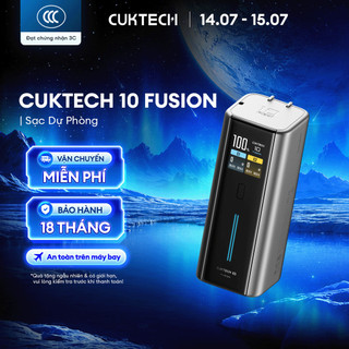 Củ Sạc GaN CUKTECH 10 FUSION 2 Trong 1 | Sạc GaN 67W & Pin dự phòng 90W Max | Dung Lượng 9.000mAh | Bảo Hành 18 Tháng