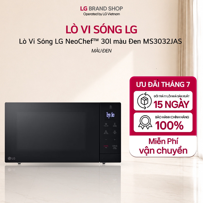 (CH) [Chỉ giao miền Bắc/Trung] Lò Vi Sóng LG NeoChef™ 30l màu Đen MS3032JAS