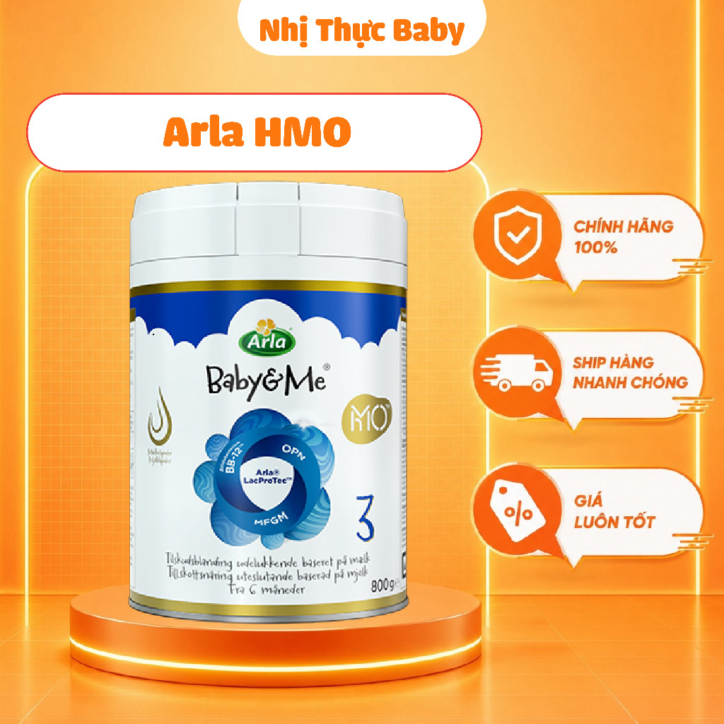 SỮA ARLA BABY&ME HMO 800G NHẬP KHẨU ĐAN MẠCH - 5 HMO MFGM HỖ TRỢ ĐỀ KHÁNG TIÊU HÓA