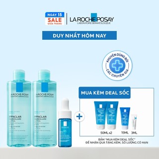 [VB HO Hyalu] Bộ sản phẩm dưỡng ẩm và bộ đôi tẩy trang da dầu La Roche-Posay Effaclar Micellar Water 400ml
