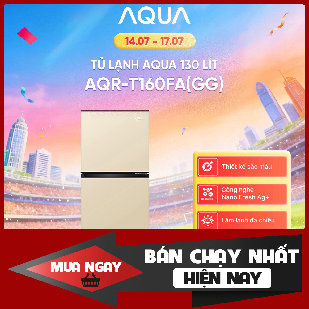 AQUA Tủ Lạnh 130L 2 Năm Bảo Hành Chở Khí Tốt Tủ lạnh AQUA 130 lít ngăn đá trên với công suất lạnh tố