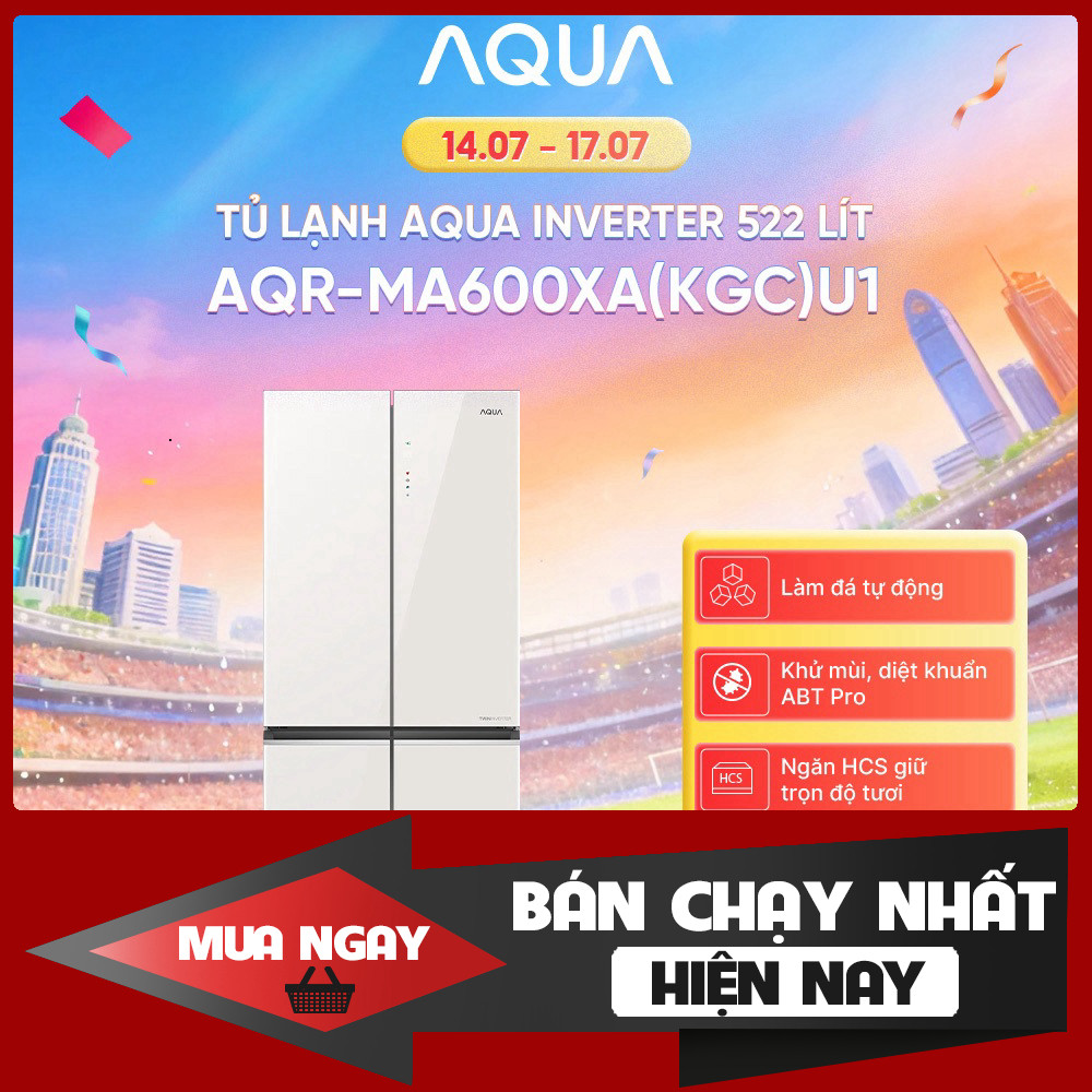 Tủ Lạnh Aqua Inverter 4 Cánh 522L Bảo Hành 2 Năm AQR-MA600XA(KGC)U1