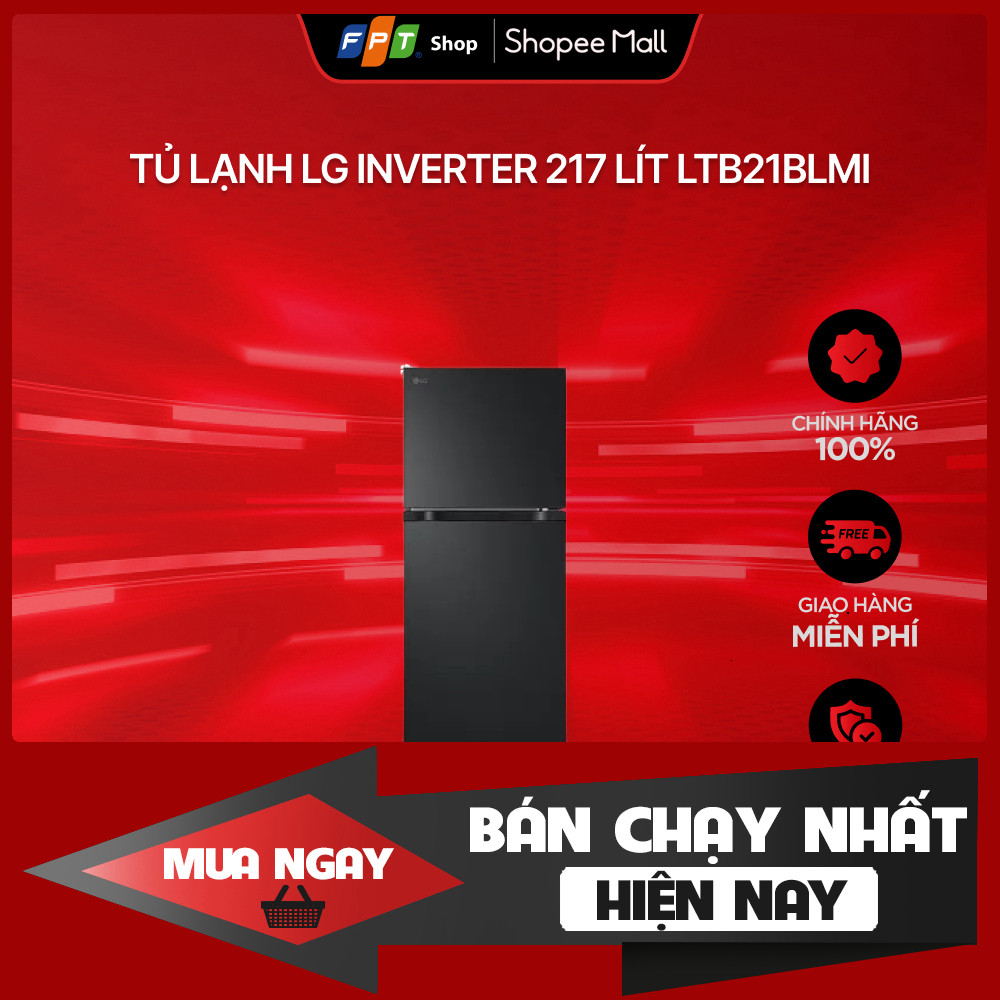 Tủ Lạnh LG Inverter 217 Lít LTB21BLMI Tiết Kiệm Điện 3 Cánh Nhiệt Lạnh Cực Tiết