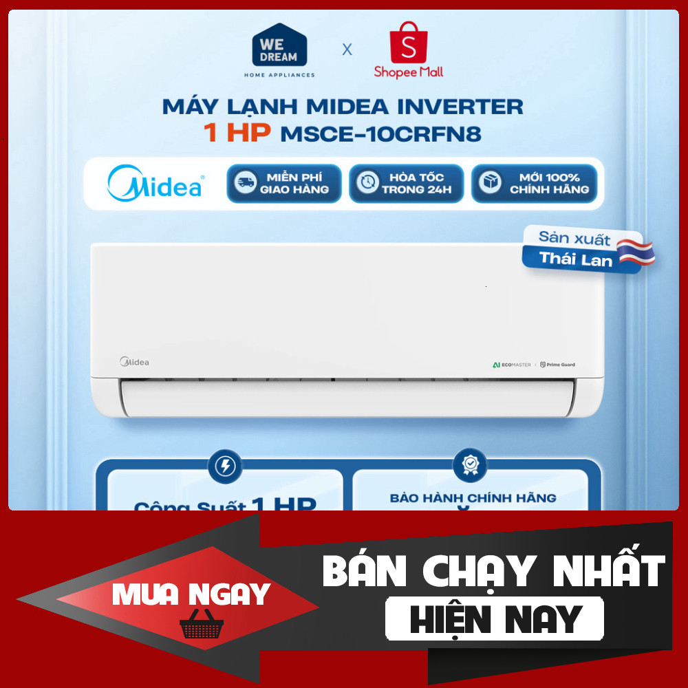 [MIỄN PHÍ GIAO HÀNG] MSCE-10CRFN8 - Máy lạnh Midea Inverter 1 HP MSCE-10CRFN8 - Hàng Chính Hãng, Mới