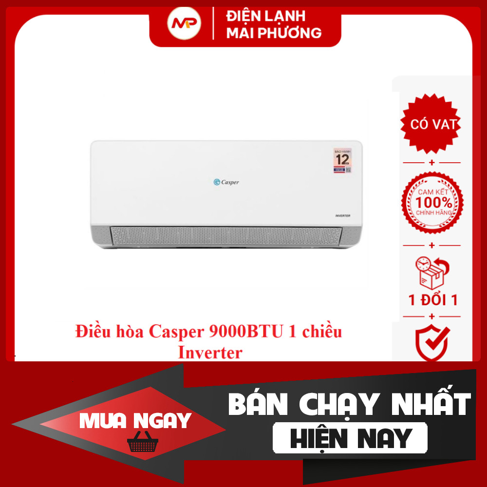 [NHẬN LẮP HN+FREE HÚT CHÂN KO]Điều hòa Casper 9000BTU 1 chiều Inverter QC-09IU36/JC-09IU36 -Bảo hành