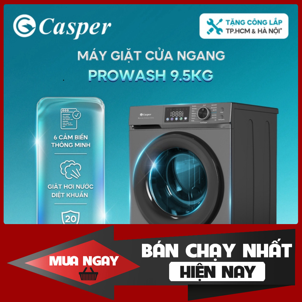 Máy Giặt Cửa Ngang Casper 9.5KG WF-D95VGR1 Bảo Hành 2 Năm Chính Hãng