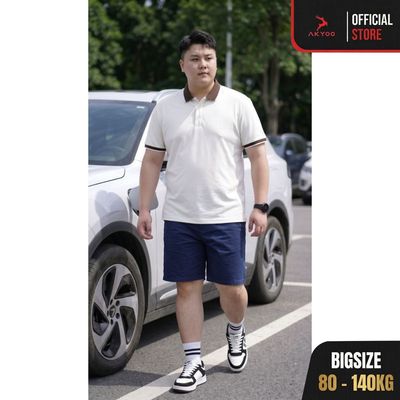 Áo thun POLO Nam Bigsize 80-140kg AKYOO Cao Cấp Cotton Co Giãn, Thâm Hút Mồ Hôi, Áo Polo Bigsize - PL T CO