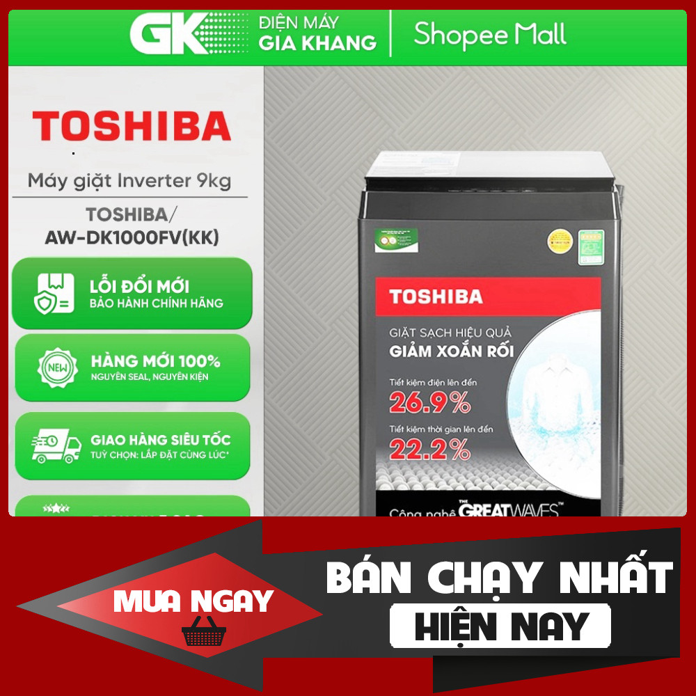 AW-DK1000FV(KK) - Máy Giặt Lồng Đứng Toshiba Inverter [Freeship HCM]
