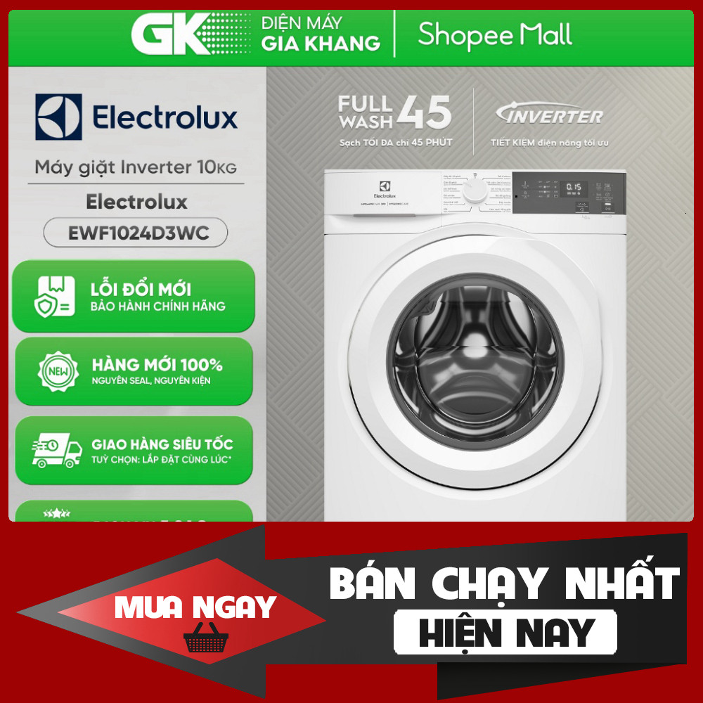 EWF1024D3WC - Máy Giặt Electrolux Inverter 10 Kg EWF1024D3WC [Toàn Quốc]