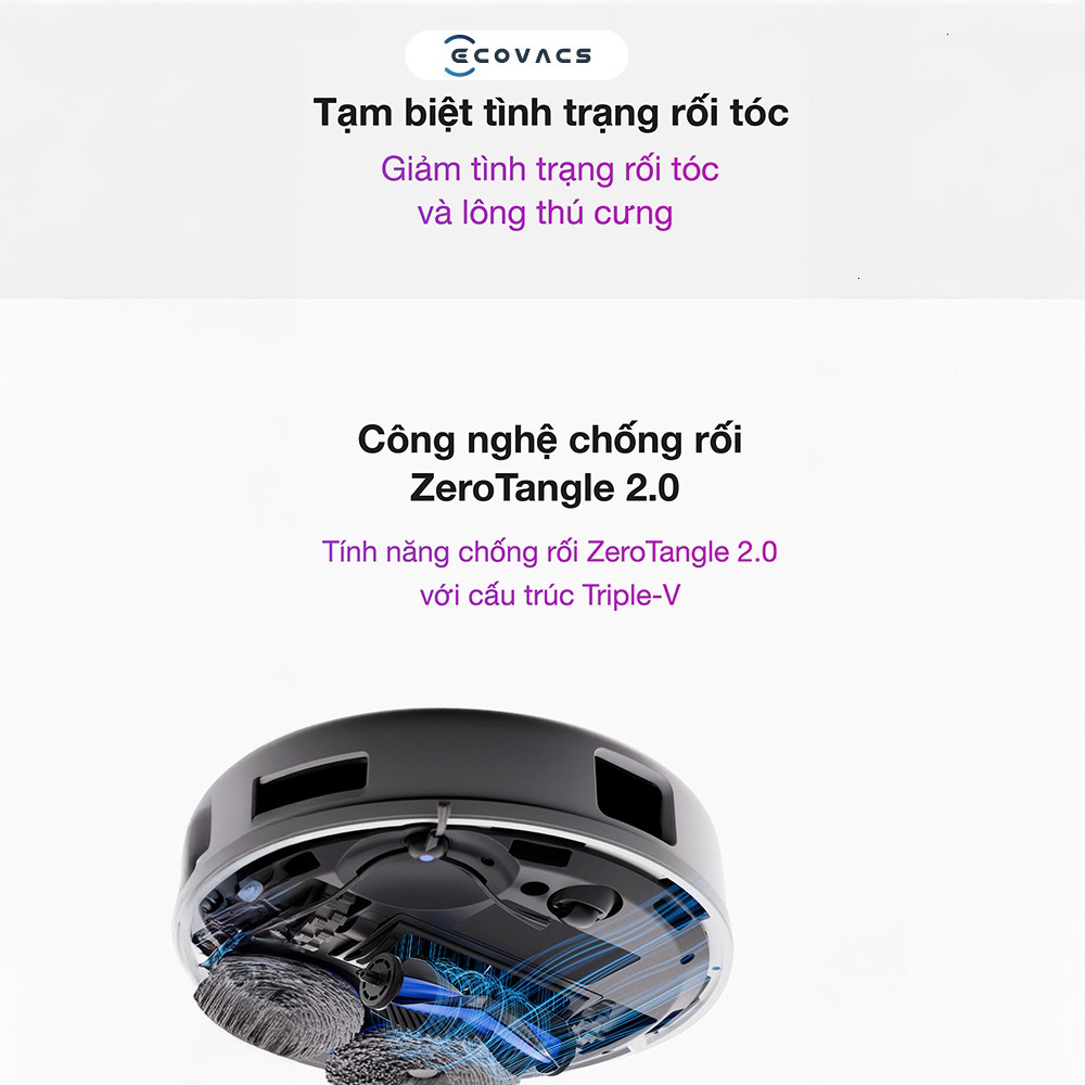 DEEBOT MINI - Robot Hút Bụi Lau Nhà Ecovacs 9000Pa Pin 3200mAh Hoạt Động 150 Phút