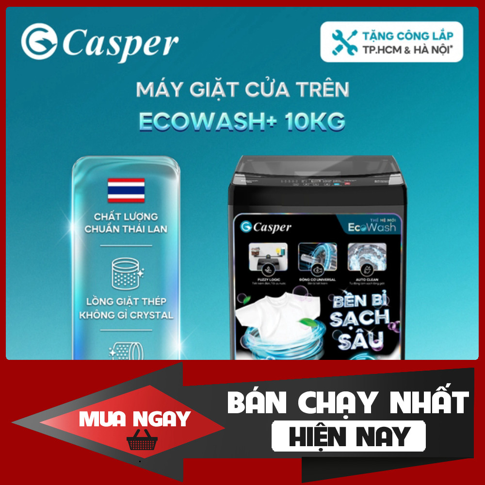 Máy Giặt Cửa Trên Casper 10KG WT-10NB3 10kg - Chính Hãng - Bảo Hành 2 Năm