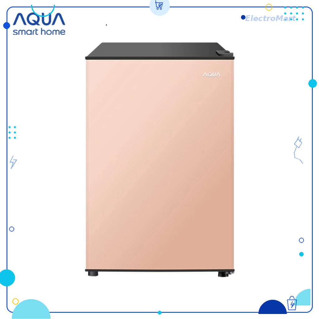 AQR-D100FA(PS) - Tủ Lạnh Mini Aqua 1 Cửa 90L Màu Hồng Làm Lạnh Nhanh Khay Kính Chính Hãng