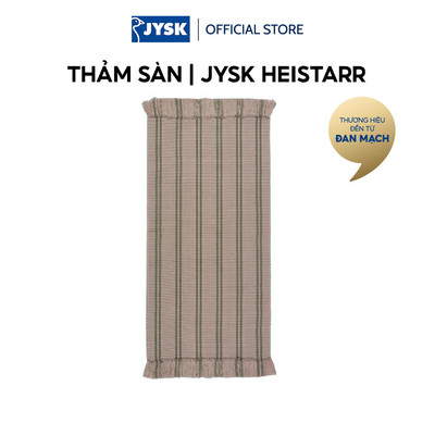 Thảm sàn | JYSK HEISTARR | polyester | màu cát/xanh olive đậm | R70xD140cm