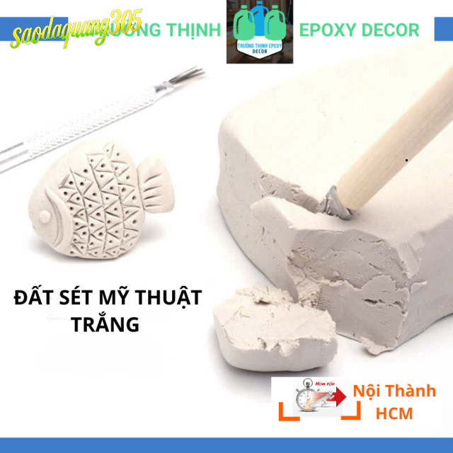 Gốm Mỹ Thuật Đất Sét Bằng Tay Màu Vàng Nâu 1kg Cho Bé Tự Do Chơi - Trường Thịnh Epoxy