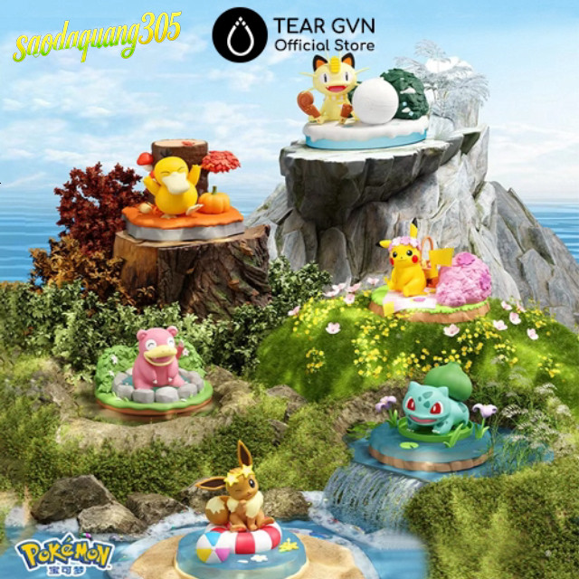Mô hình Pokemon Pikachu Bulbasaur Eevee Giày Mô hình Pokémon chính hãng đáng yêu bao gồm Pikachu, Bu