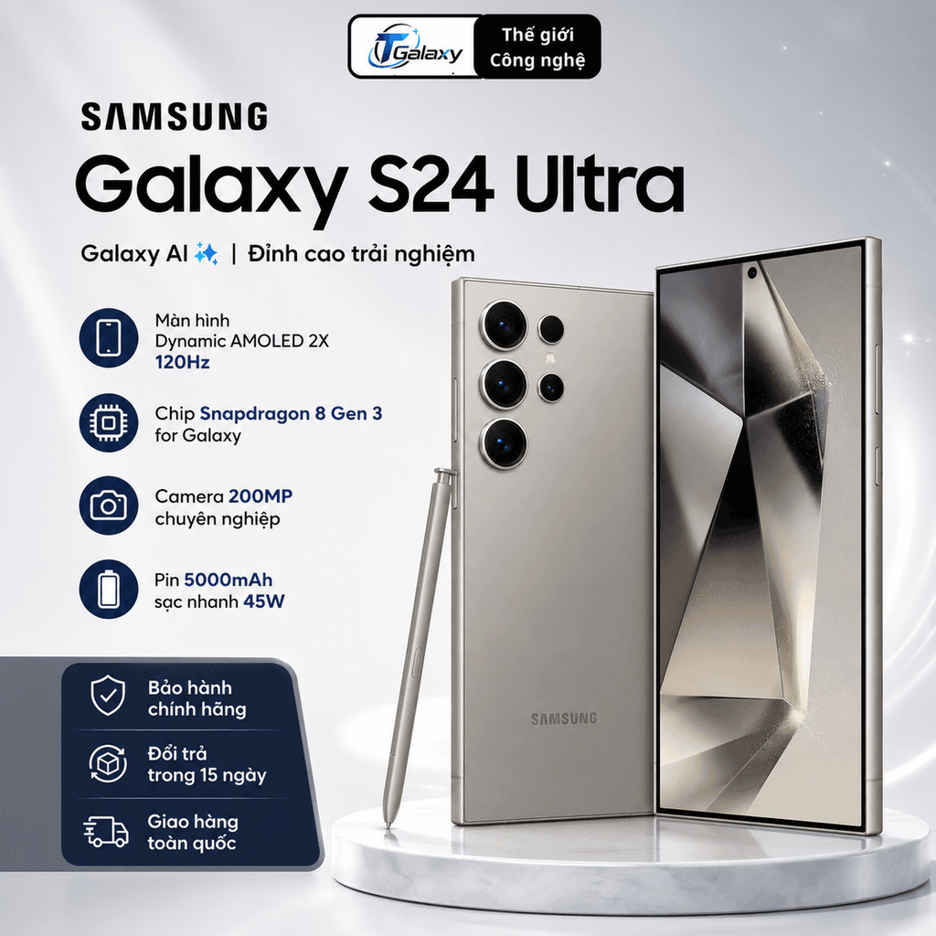 Điện thoại Samsung Galaxy S24 Ultra 12G/256G,Hàng chính hãng