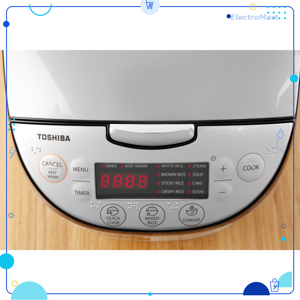 Nồi cơm điện tử Toshiba RC-18DR2PV(K) 1.8 lít lòng nồi 4 mm Chính Hãng