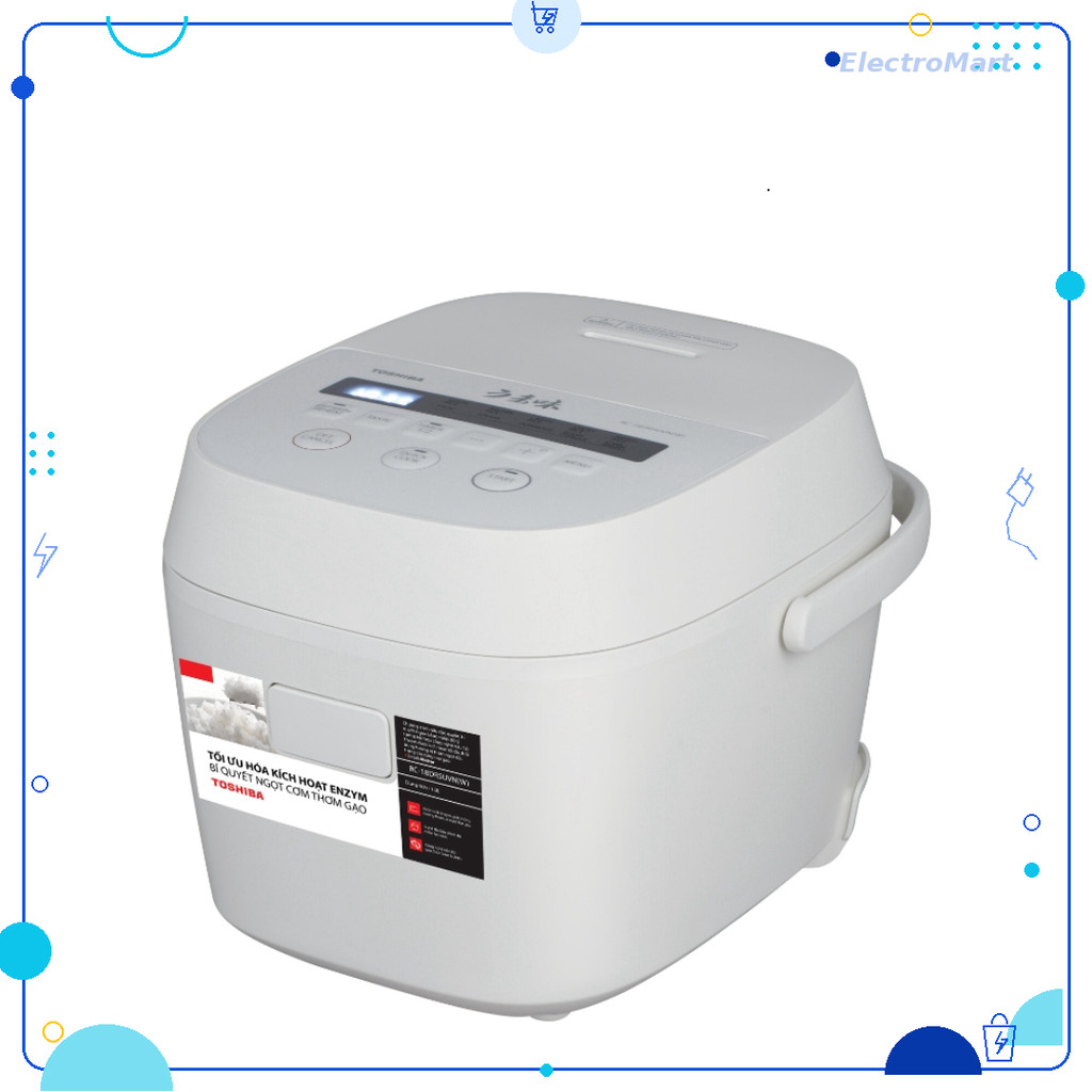 Nồi cơm điện tử Toshiba RC-18DR5UVN(W)/RC-18DR5UVN(H) 1.8 lít Umami Chính Hãng