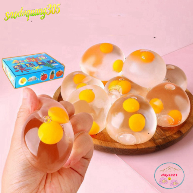 Đồ chơi Squishy Eggy 2 Mặt Bộ Bóp Tiết Lộ Mùi Khói Cho Bé